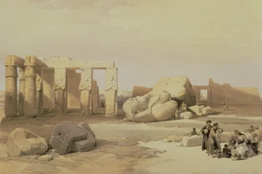 Fragments of the Great Colossus, at the Memnonium, Thebes, 1937 BC
